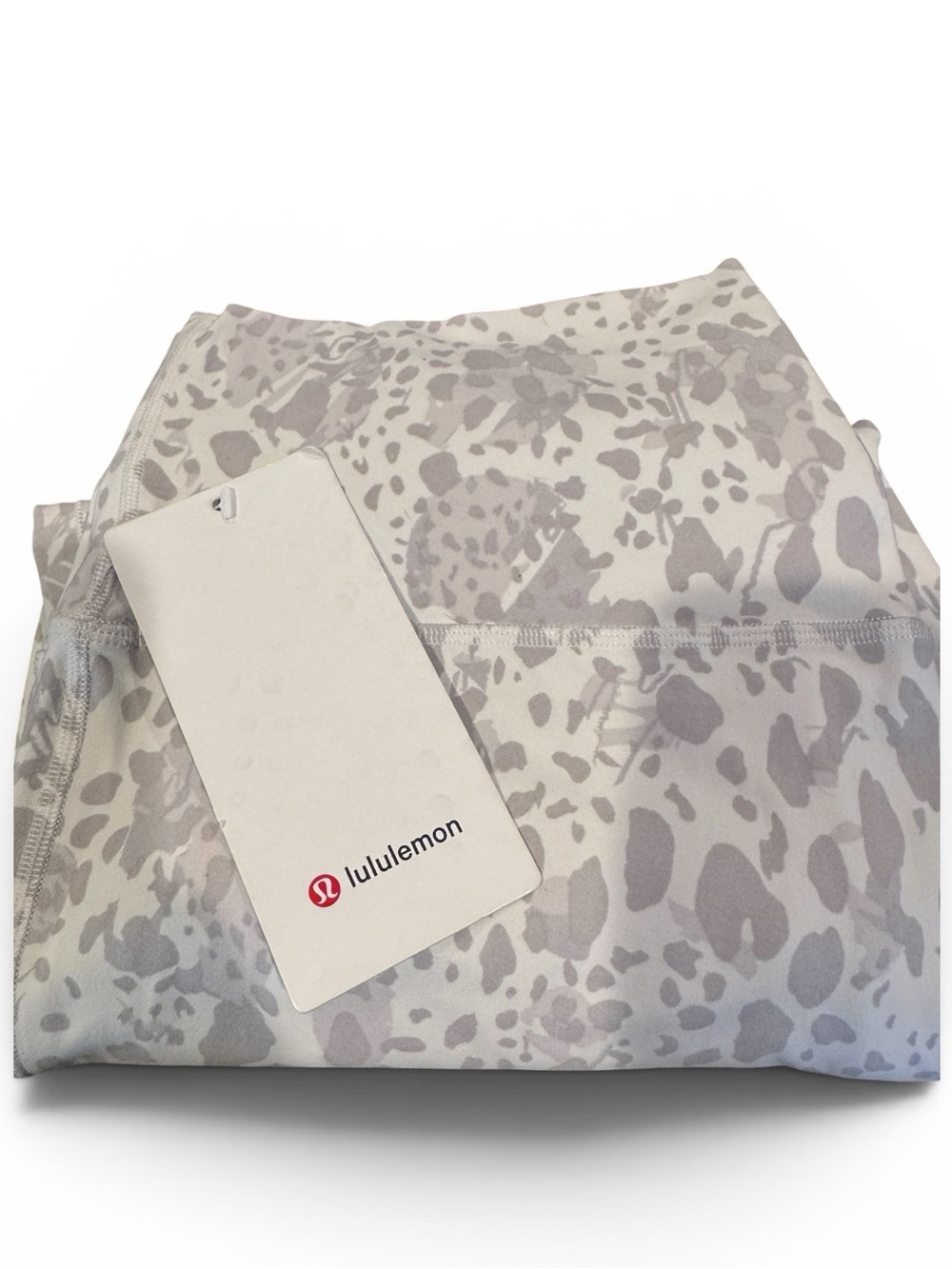Lululemon Align Crop Leggings Size 14 White Gray Animal Print High Rise Yoga